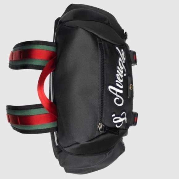 HOST PICK 🥳GUCCI Techno Canvas Web L'Aveugle Par Amour Embroidered Backpack NEW - Picture 5 of 9